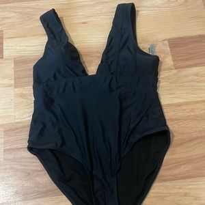 Black one piece swim suit